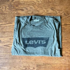 Short sleeve Levi tshirt dark heather green mens small
